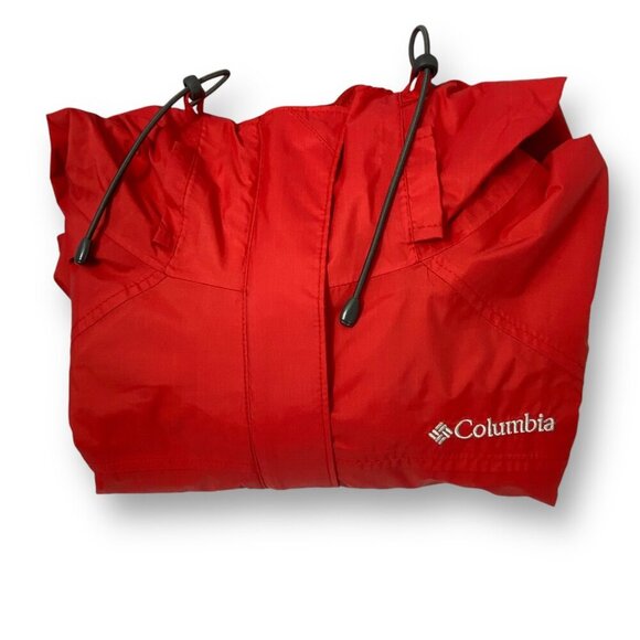 Columbia OmniTech Rain Jacket Women's Sz L Red Waterproof Breathable Lightweight - Picture 2 of 13